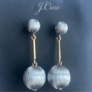 🪩 J. Crew Metallic Silver Ball Earrings with Gold Tone Accents